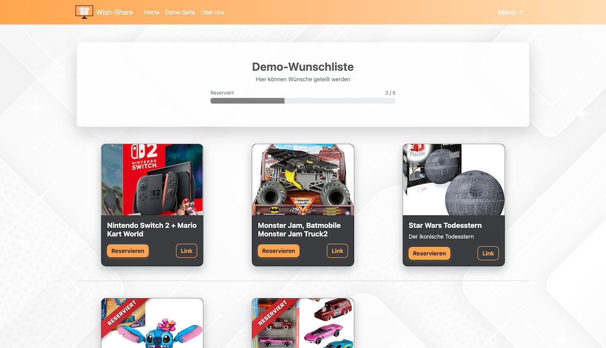Web-App auf dem Laptop